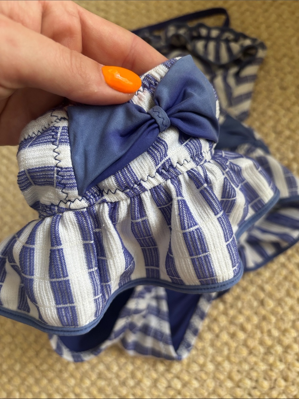Betsey Johnson Blue White Striped Bikini Set - Picture 4 of 9